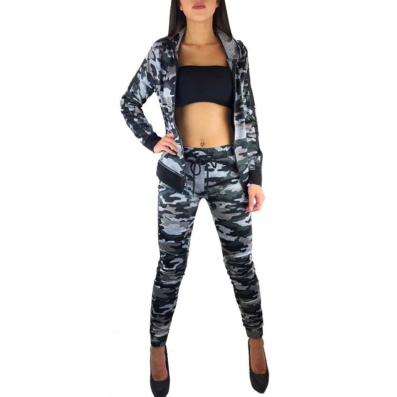 ZOGAA-Pantalones largos de manga larga para mujer, conjunto de dos piezas, traje de chándal deportivo, Sudadera con capucha, chándal, 2021