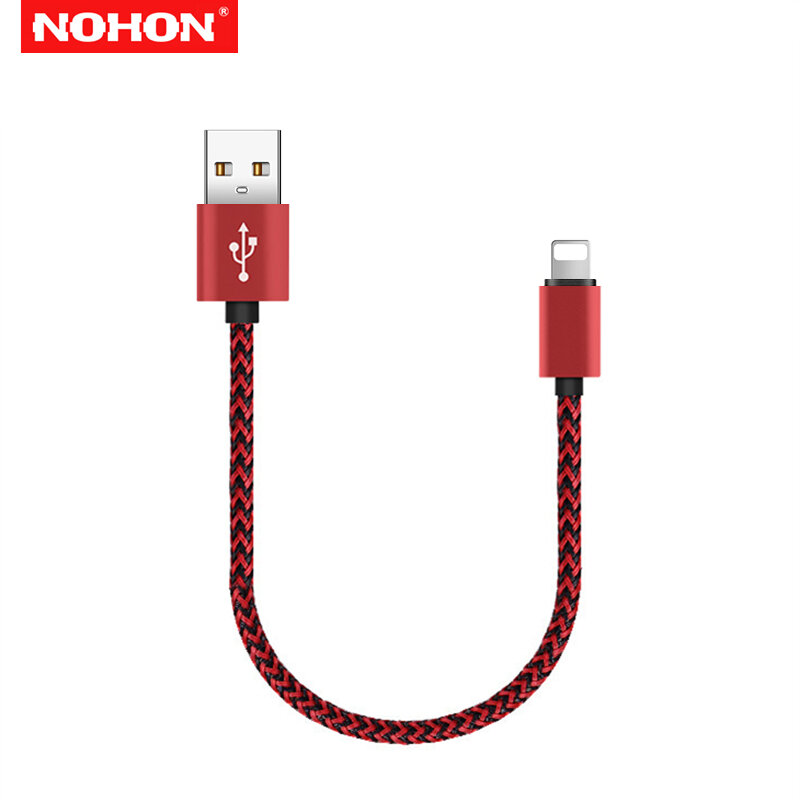 NOHON 1m 2m 3m USB Cable de carga para iPhone 7 7 6 6S Plus 11 Pro X XR XS Max 5 5S SE Metal trenzado cargador rápido de los Cables de datos USB