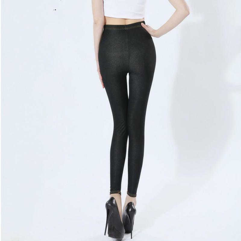 Imitation cowboy Large Size High elasticity Hot Womens Nine pants Leggings Clothes  Spring and autumn High Quality pants 5XL