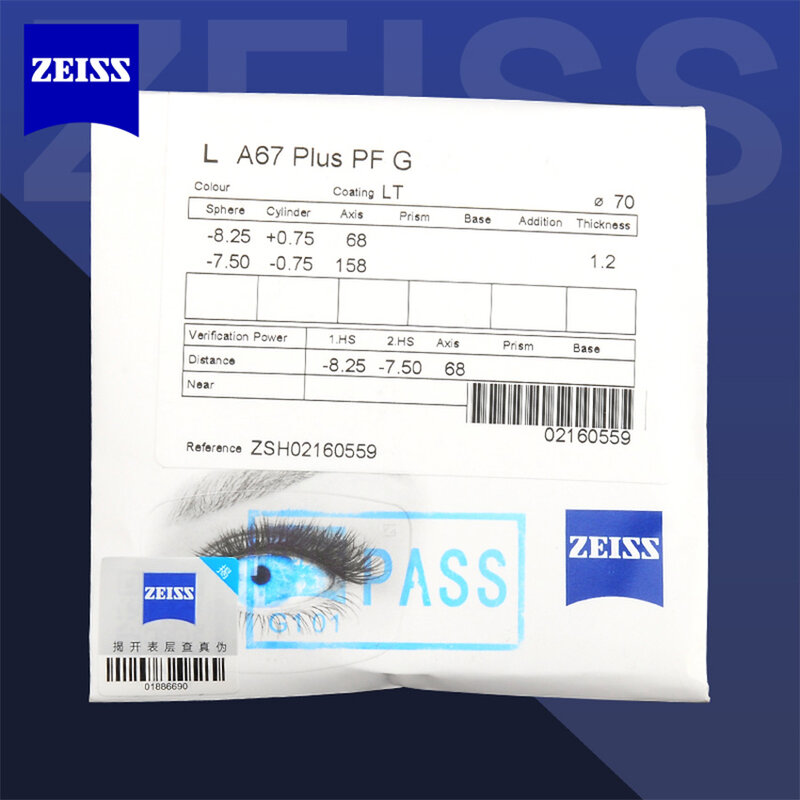 ZEISS-lentes fotocromáticas 1,56 1,60 1,67, gafas de transiciones ópticas, camaleón marrón y gris, 1 par