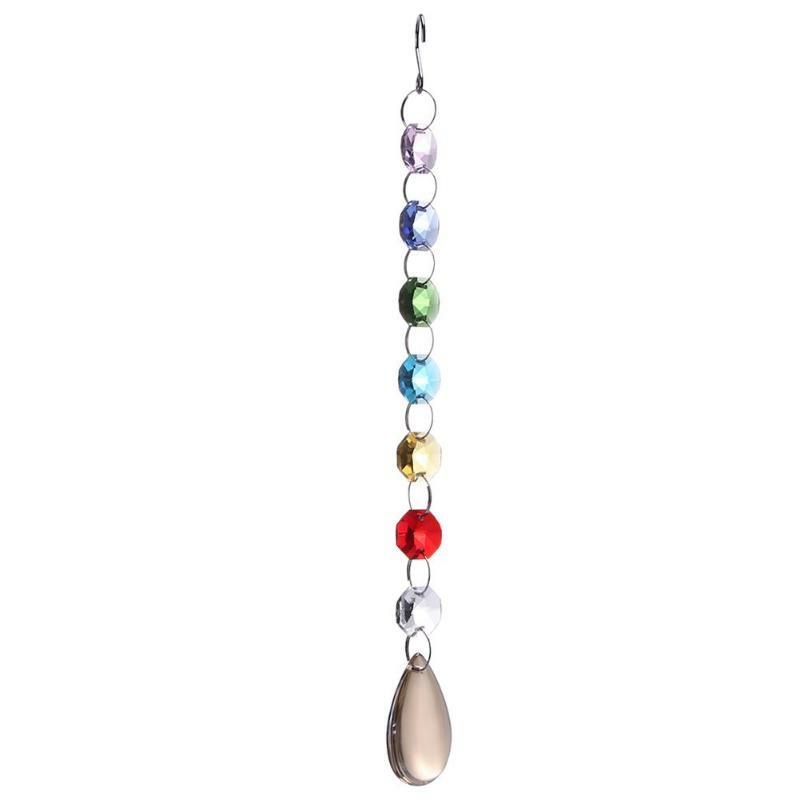 1PCS Crystal Prism Ball Chakra Colors Rondelle Beads Strand Design Rainbow Suncatcher Chrismas Decoration