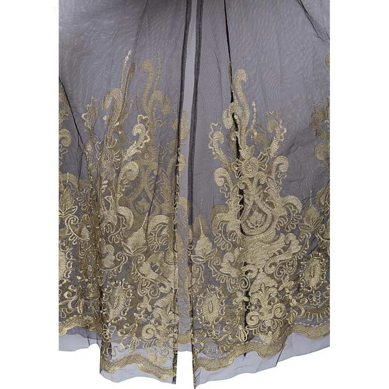Angel fashion-فستان سهرة طويل عتيق ، بدون حمالات ، مطرز ، دانتيل شفاف ، أسود ، مجموعة 189