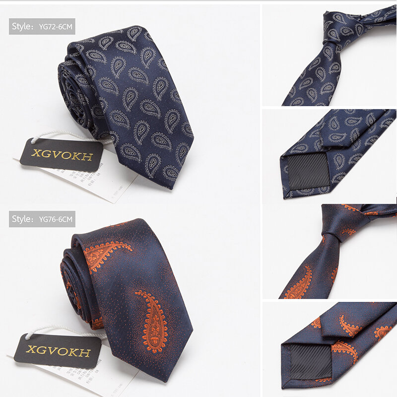 Cravate JACQUARD tissée pour hommes, 6cm, col à carreaux, à rayures, à pois, slim, pour mariage et affaires