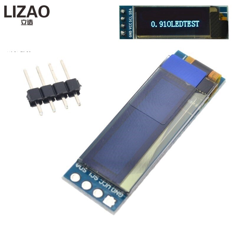 LIZAO-وحدة شاشة OLED LCD 0.91 بوصة ، 0.91 بوصة ، أزرق ، أبيض ، 0.91 بوصة ، 128 × 32 ، IIC