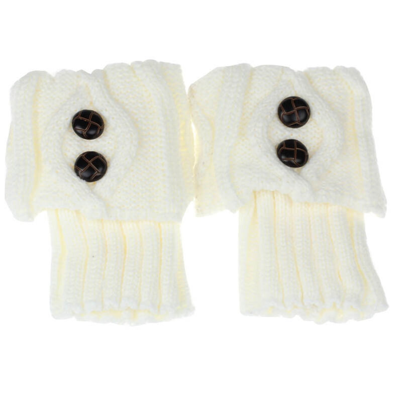 YSDNCHI-Calentadores de Invierno para Mujer, 1 par de puños de ganchillo para botas, Calcetines de lana