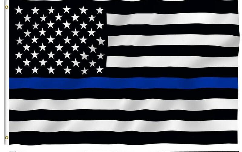 Banderas de policía de EE. UU., bandera fina de línea azul de EE. UU., bandera americana blanca y azul con arandelas de latón, 90x150cm, envío gratis