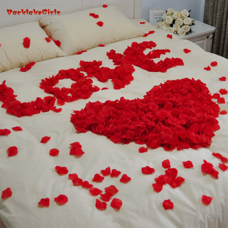Pétales de roses artificielles, 1000 pièces, centre de table, Vase, décoration de mariage, fête de jeune fille, confettis, 2020