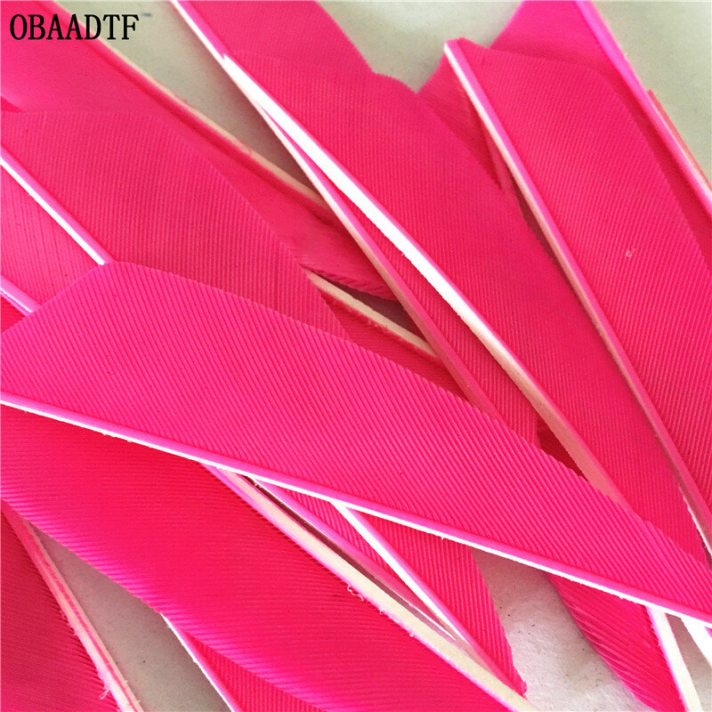 50Pcs 3 pollici palette rosa freccia piuma arco e freccia legno fibra di vetro carbonio freccia tiro accessori esterni
