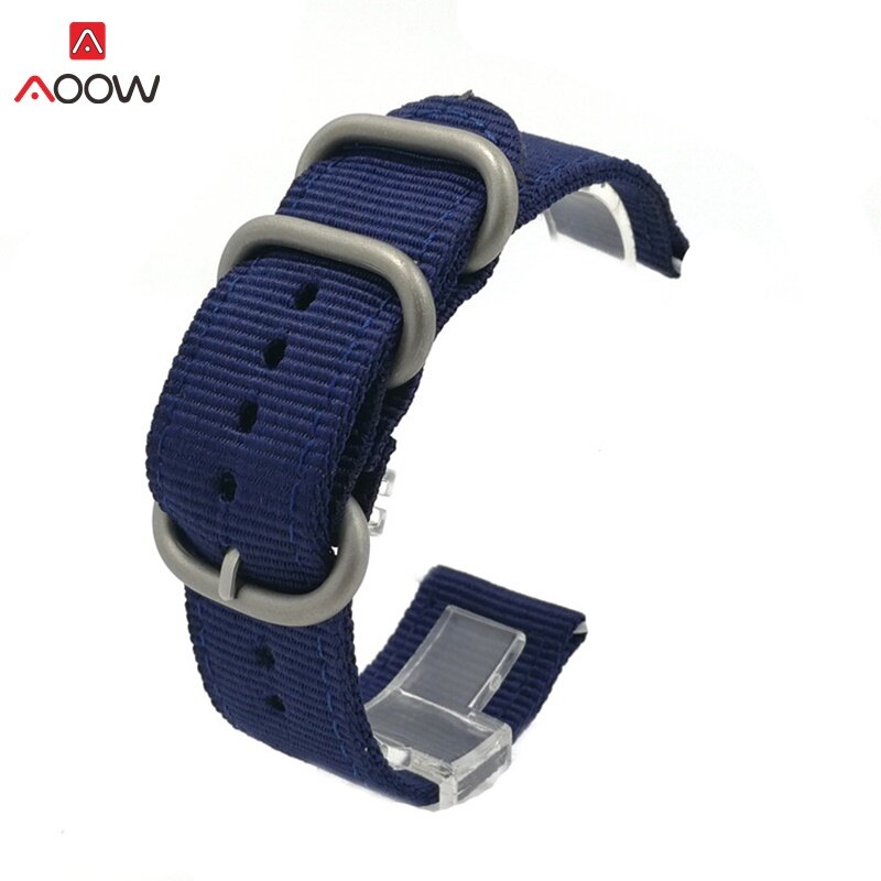 AOOW NATO Watchband pasek nylonowy czarna klamra 18mm 20mm 22mm 24mm paski pasek zastępczy akcesoria do zegarków modne paski do zegarków