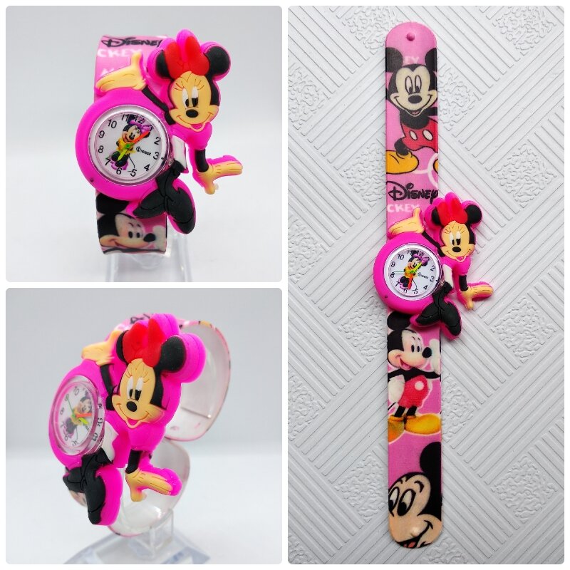 Bonito meninas relógios crianças rosa dos desenhos animados anime relógios de borracha colorida pulseira relógio de pulso para meninas crianças montre enfant