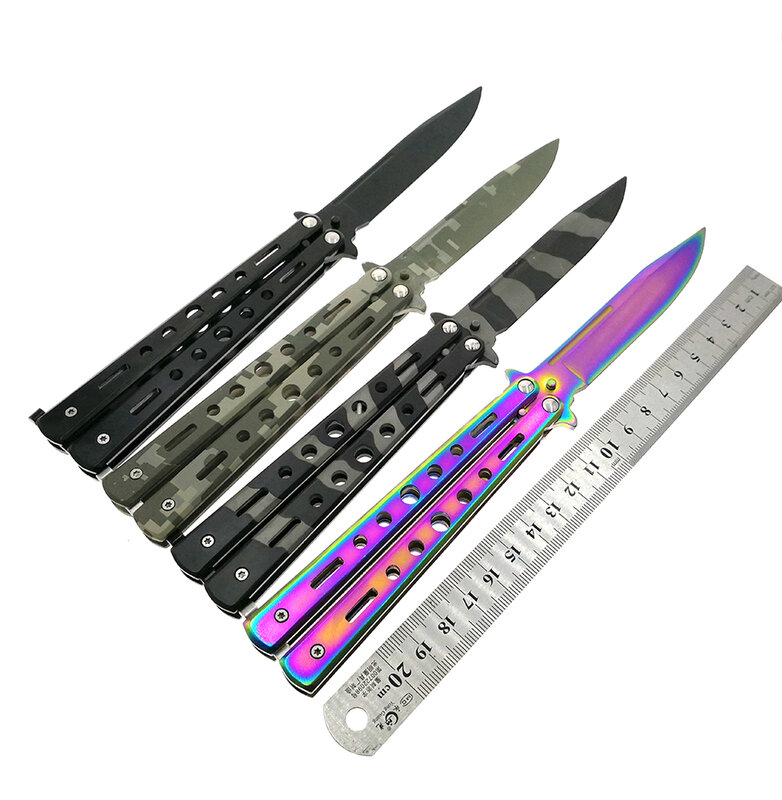 stainless steel Butterfly in knife training knife Karambit  folding knife for hunting camping titanium  practice knife Butterfly