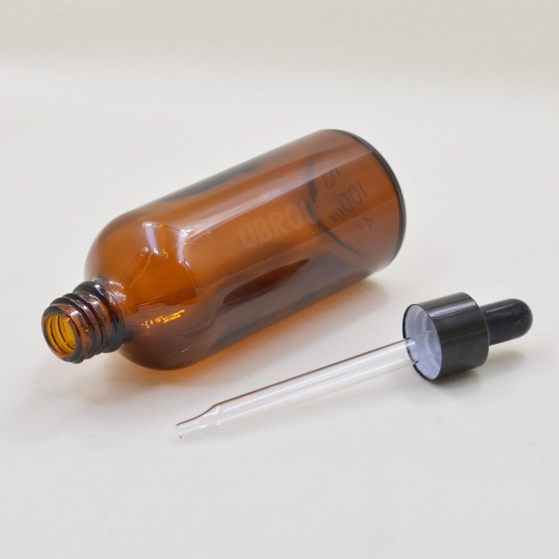 Szkło bursztynowe 5-100ml płynny odczynnik butelka z pipetą zakraplacz do oczu aromaterapia