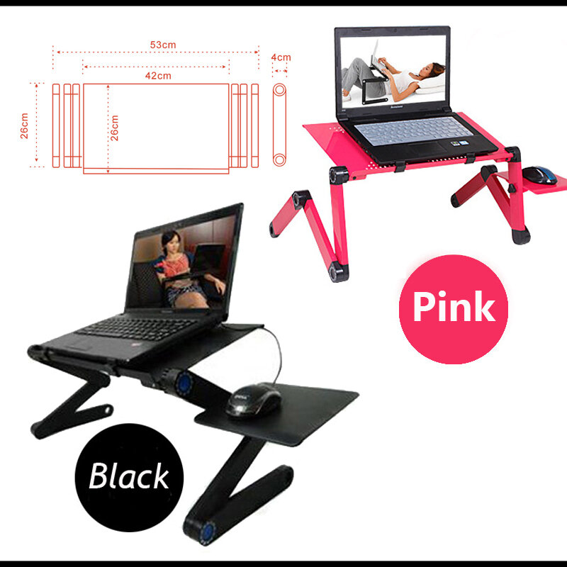 Mesa ergonómica multifuncional para ordenador portátil, soporte plegable para cama, sofá, portátil, lapdesk, notebook con alfombrilla de ratón