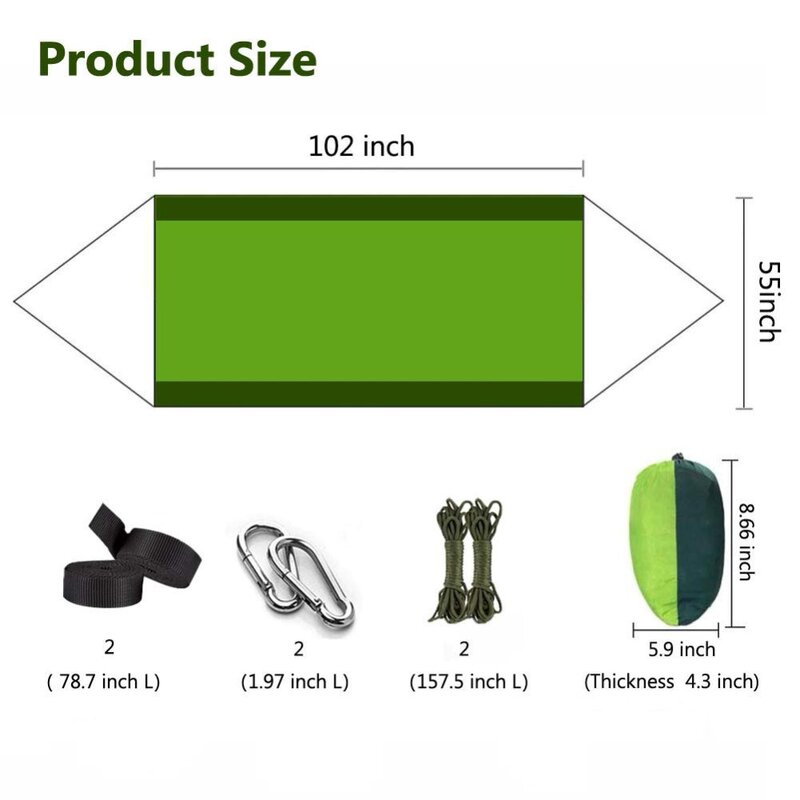 1-2 Person Outdoor Mosquito Net Parachute Nylon Hammock Camping Hanging Sleeping Bed Swing Portable Double Travel Hammock Chair