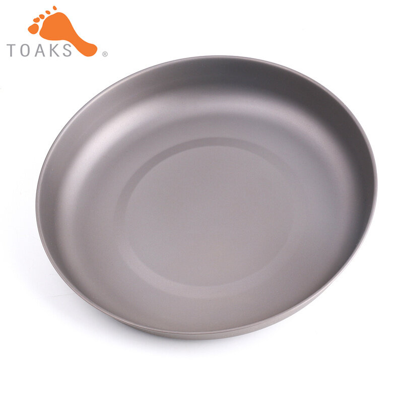 TOAKS PLT-190 Ultralight Titanium Plate Outdoor Camping Cookware Dishes Eco-Friendly Kitchenware Dinnerware Tray 61g D190mm