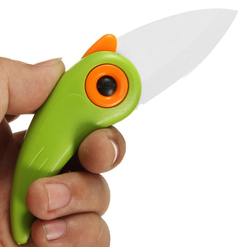 جديد صغير الطيور السيراميك السكاكين الخضار سكين جيب السيراميك للطي السكاكين المطبخ الفاكهة سكين التقشير مع مقبض ABS الملونة
