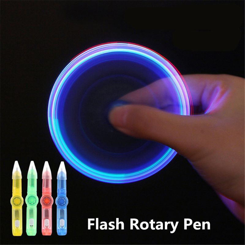 Bolígrafo giratorio LED para niños, juguete de mano que brilla en la oscuridad, EDC, para aliviar el estrés, suministros escolares, regalo