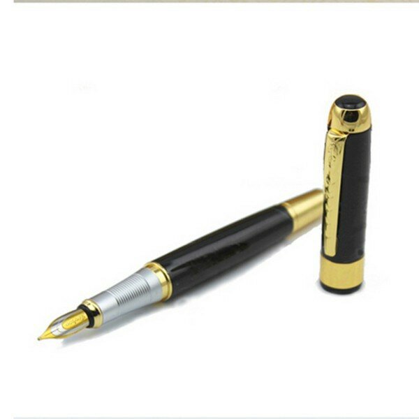 JINHAO-pluma estilográfica plateada de 250 M, convertidor de tinta extraíble con borde dorado, superventas