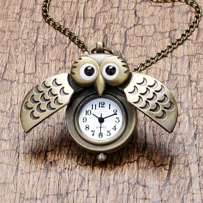 Mini reloj de bolsillo con diseño de conejo y flor para mujer, relojes de cuarzo con cadena colgante, regalos para niñas y mujeres
