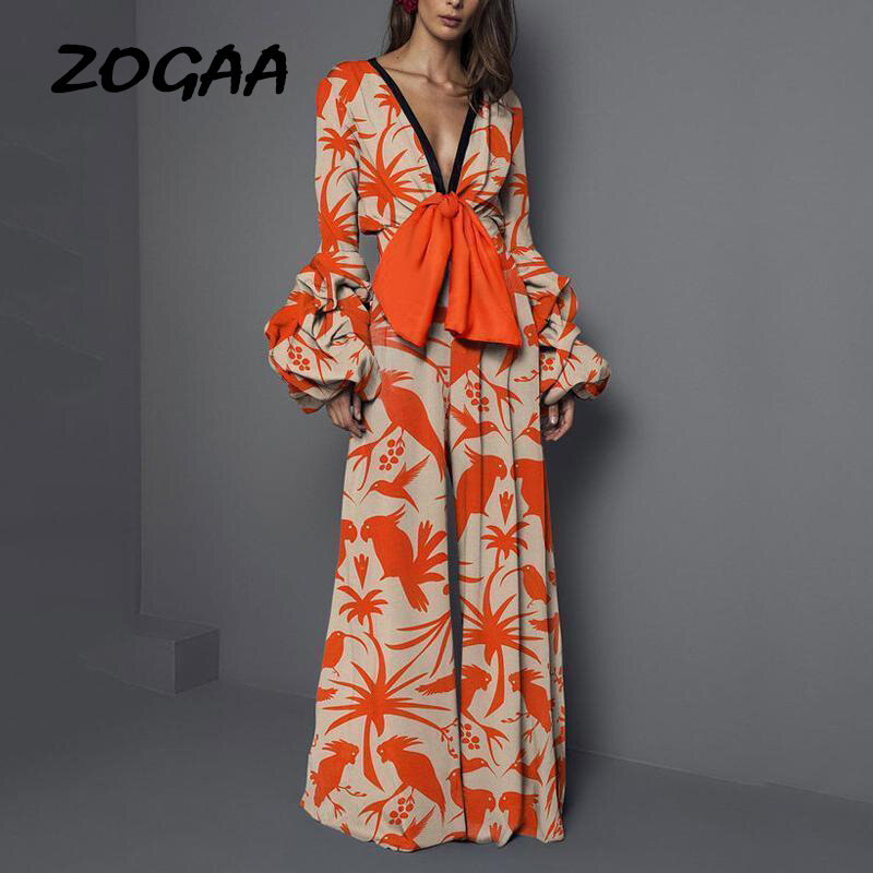 ZOGAA-monos elegantes e informales para mujer, petos largos, pantalones bohemios elegantes, mono Bodycon de camal ancho