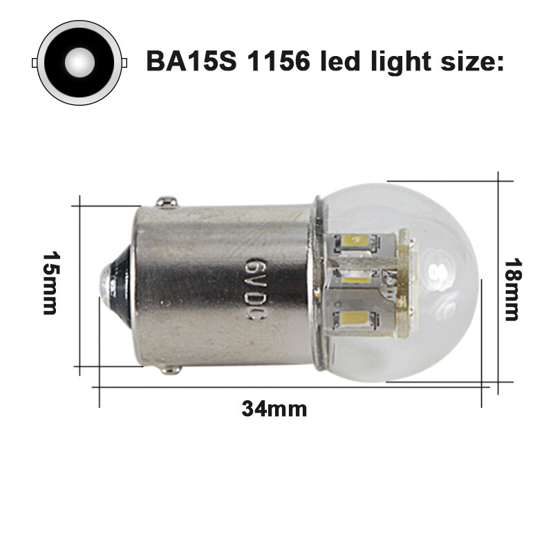 Lampu Led Ampul P21W 1156 BA15S 6V 12V 24V 36V 48V 1.5W S25 Canbus Lampu Sinyal Belok Otomatis Lampu Rem Bohlam Ekor Truk untuk Mobil
