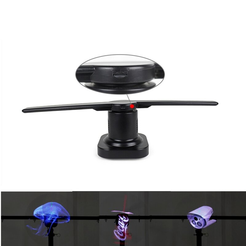 3Dホログラム広告ディスプレイledファンホログラフィ 3D肉眼ledファンライトled移動ヘッドライト休日の装飾