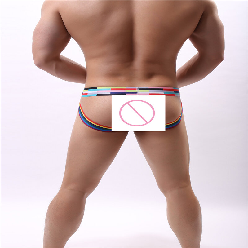 Caleçon Jockstrap Sexy pour hommes, sous-vêtements Gay, dos ajouré, string, taille basse, avec poche convexe