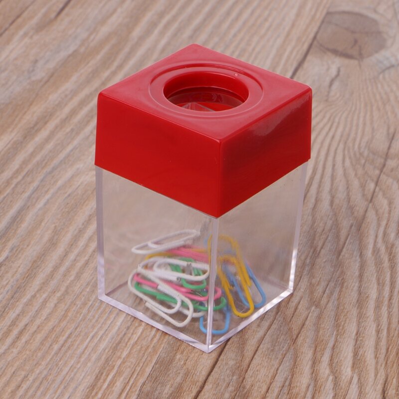 Dispensador de Clip magnético, soporte de papel, caja cuadrada, Color aleatorio, 1 ud.