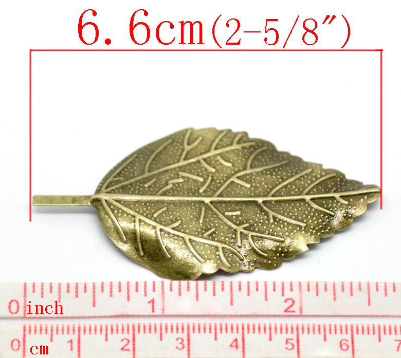 ドリーンボックスラブリー30pcsアンティークブロンズフィリグリーリーフ装飾結果6.6x3.3cm(2-5/8 "x1-1/4") (b18886)