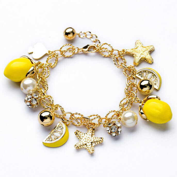 2021 nouveauté Coréen Mode Étoile De Mer Pendentif Citron Fruits Ol Style Bracelet Femmes Bracelets Et Bracelets