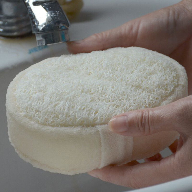 1pc esponja banho bola natural loofah chuveiro esfregar banho de chuveiro lavagem corpo pote esponja purificador durável esfoliador massagem escova
