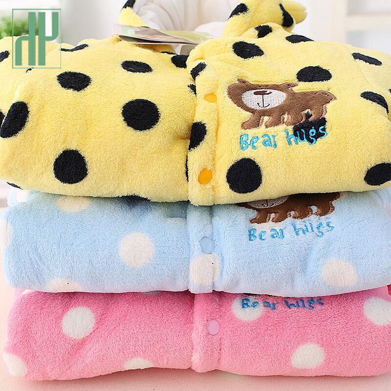 HH-Macacão de pelúcia com capuz, pijama de urso, macacão para bebê recém-nascido, traje animal, macacão quente, inverno