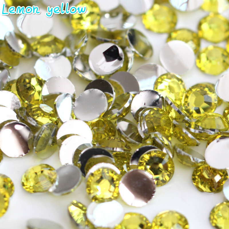 ZOTOONE-diamantes de imitación para decoración de uñas, 2-6mm, 1000 piezas, resina colorida, Parte posterior plana, coser en pegatinas embellecedoras, accesorios, apliques, diamantes de imitación, C