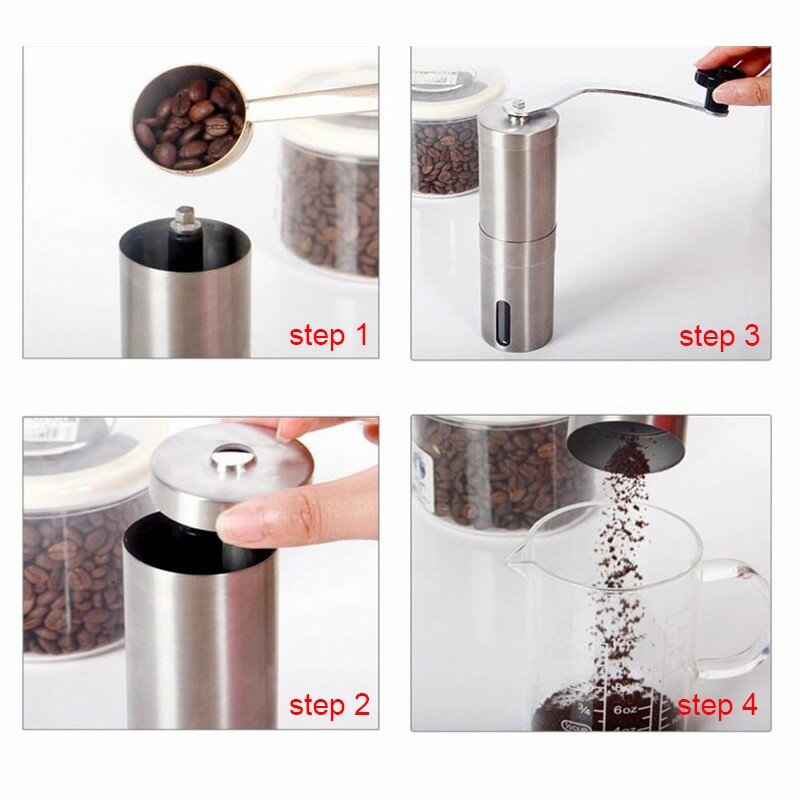 Manual Coffee Grinder Coffee Maker Ceramics Core 304 Stainless Steel Hand Burr Mill Grinder Ceramic Corn Coffee Grinding Machine