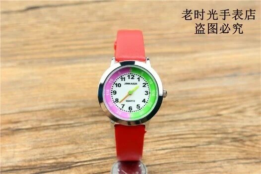 Fashion primary and secondary school students cartoon quartz watch children simple lovely color double spell digital dial watch
