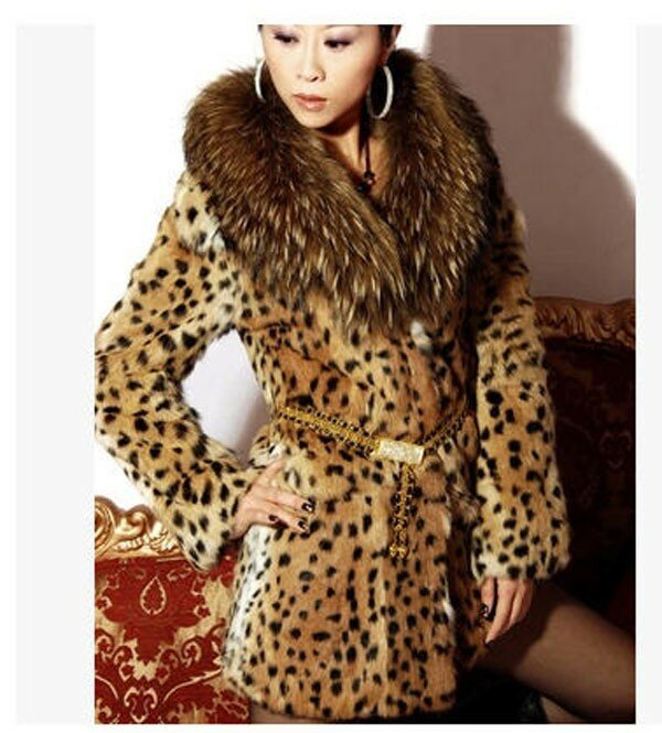 S/9XL cappotto in pelliccia sintetica con stampa leopardata da donna colletto in pelliccia di procione Casual giacca lunga in pelliccia fatta da uomo moda cappotto taglie forti K18