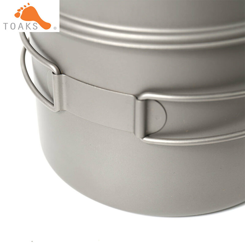 Toaks CKW-1600 Titanium Outdoor Camping Pan Wandelen Cookware Backpacken Koken Picknick Bowl Pot Pan Set Met Gevouwen Handvat