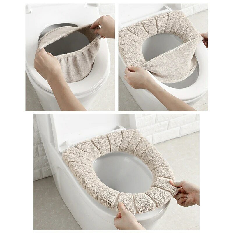 Kid/Adult Bathroom Filling Soft Thickened Seat Pads Washable Warmer Toilet Mat Cover Winter Comfortable 30cm Seat Cushion