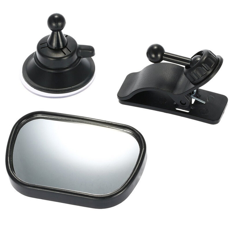 Mini espejo convexo trasero 2 en 1 para niños, espejo retrovisor ajustable para asiento trasero de coche, Monitor de seguridad para niños