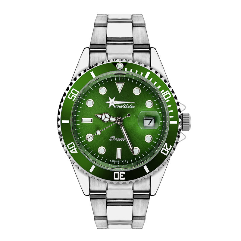 Groene Hulk Mannen Horloge Wealthstar Mannen Rol Auto Datum Horloges Luxe Heren Merk Militaire Horloges Heren Quartz Sport Horloges