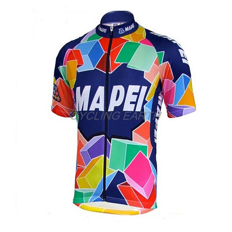 Mapei 2019 verão camisa de ciclismo dos homens manga curta terno conjunto roupas bib shorts bicicleta camisa respirável sportwear