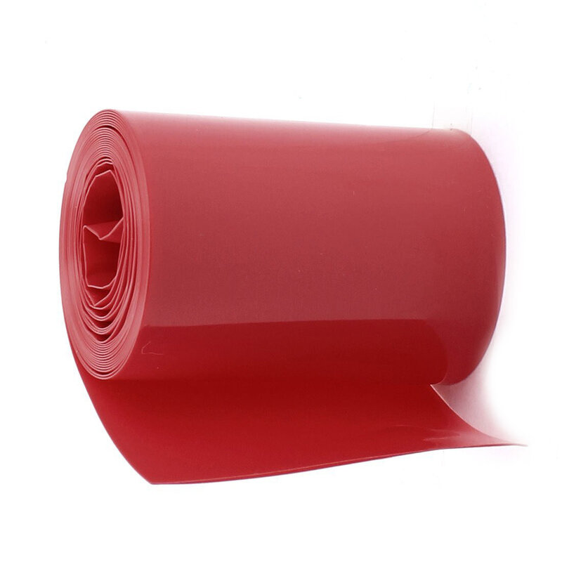 2M 50mm Width PVC Heat Shrink Wrap Tube Red for 2 x 18650 Battery