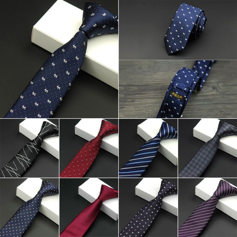 Drop Shipping mężczyzn Gravatas jedwabiu Vogue krawat krawat ślubny klasyczne żakardowe tkane zwykły Skinny kolor 2018