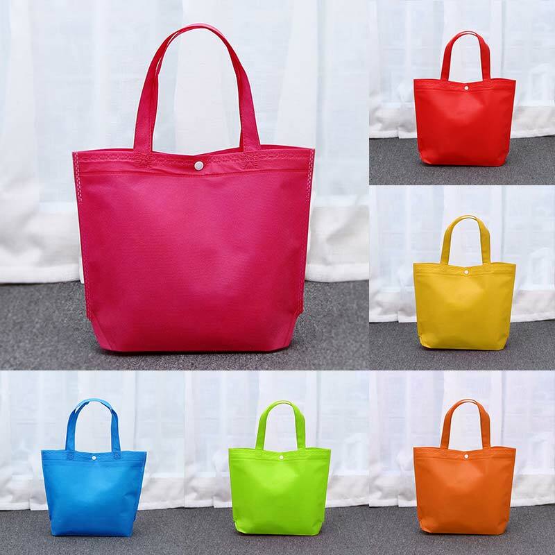 Foldable Reusable Tote Women Unisex Large Non-woven Grocery 1PC Popular Shoulder Bags Eco Friendly Shopping Bag Cloth Bags Pouch