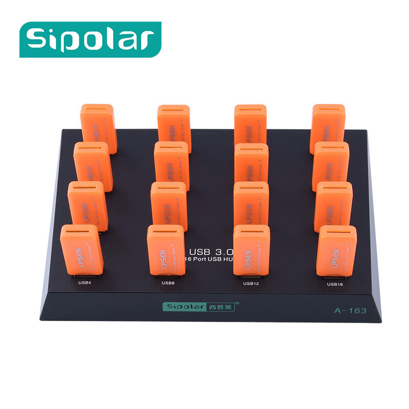 Sipolar 16 portas múltiplas usb 3.0 flash drive duplicador hub lote cópia para hw 3g modems sd/tf leitor de cartão u-disco a-163