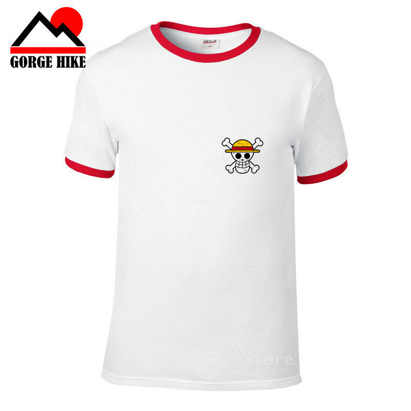 Pocket One Piece Action Figure T shirt Japan Anime Clothing Monkey D. Luffy Logo pirate king T-shirt camicia Costume cosplay di marca
