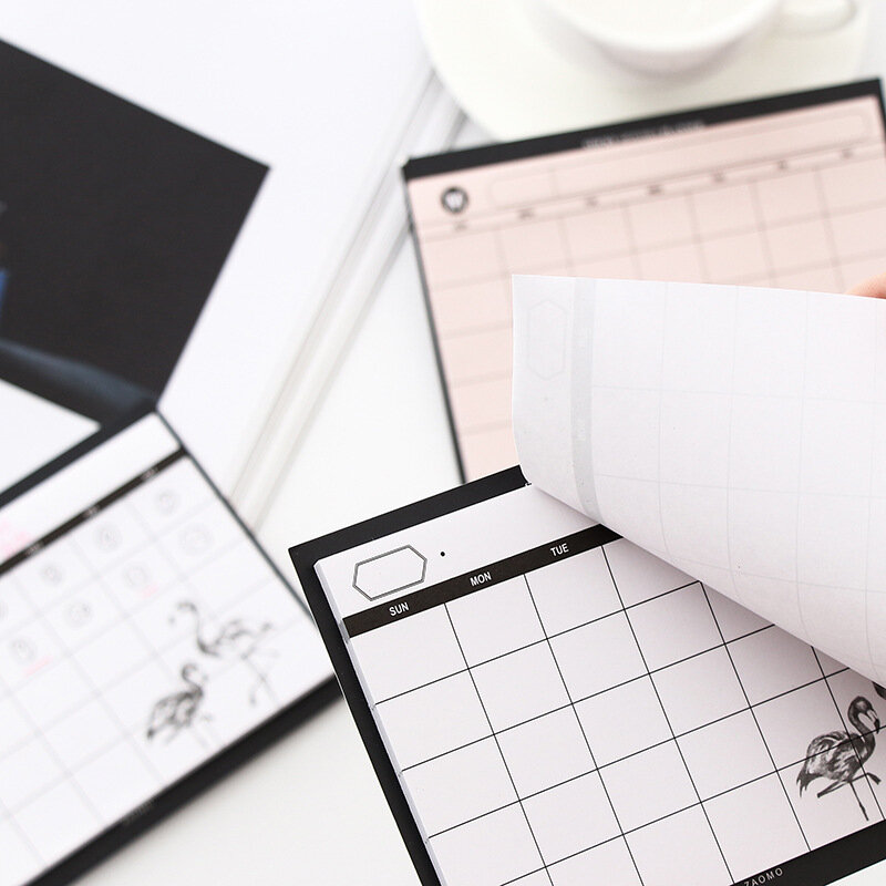 Agenda creativa Simple de escritorio agenda de mes Tearable cuaderno de trabajo eficiencia resumen Plan Bloc de notas