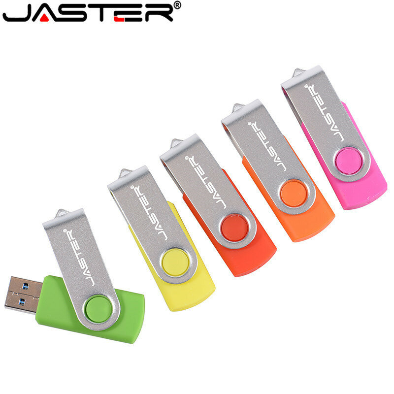 JASTER USB Flash Drive USB 2.0 S303 Desain Putar Pendrives 128GB 64GB 32GB 16GB 8GB 4GB Kualitas Tinggi Portabel Pena Drive