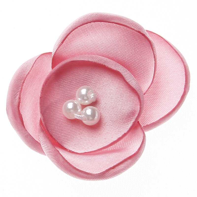 10 pièces/lot 2 "nouveau-né en mousseline de soie pétales fleur avec perles bricolage tissu cheveux fleurs pour enfants filles cheveux accessoires