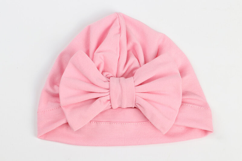 New Cotton Blend Hair Bow Knot Kids Turban Hat Big Ear Knot Newborn Beanie Caps Headwraps Birthday Gift Photo Props